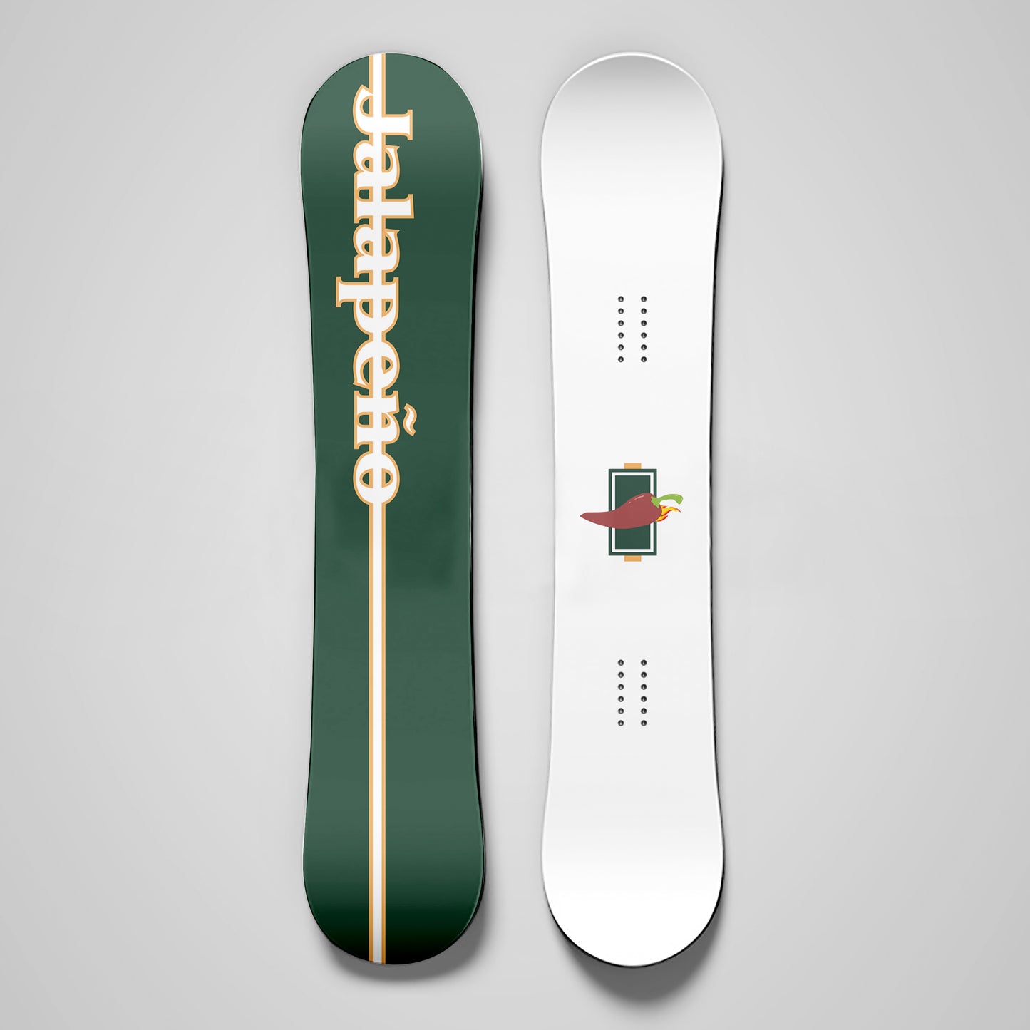 Custom jalapeno snowboard RetroPRO custom camber profile, size and shape - Jalapeño Board Company | Custom Snowboards Australia