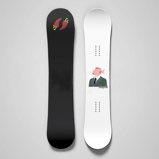 Custom jalapeno snowboard Sakana custom camber profile, size and shape - Jalapeño Board Company | Custom Snowboards Australia
